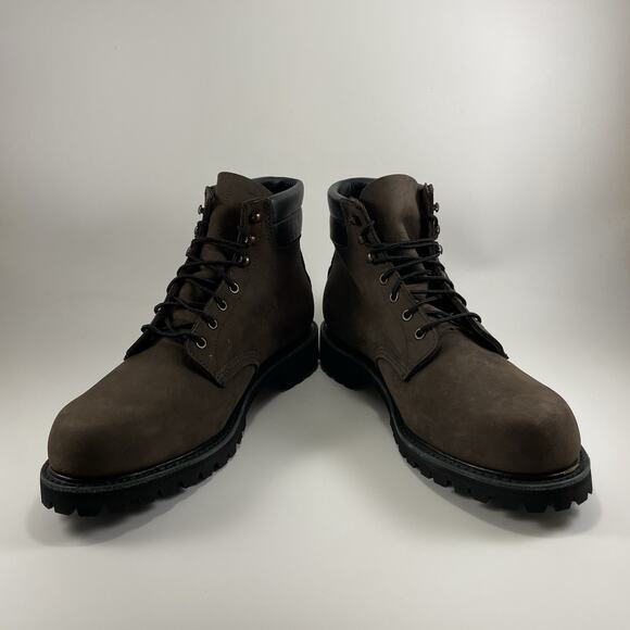 Red Wing Comp Toe Work Boots Mens Size 13 Brown Suede Vibram Lugged Sole 209 - Picture 11 of 11